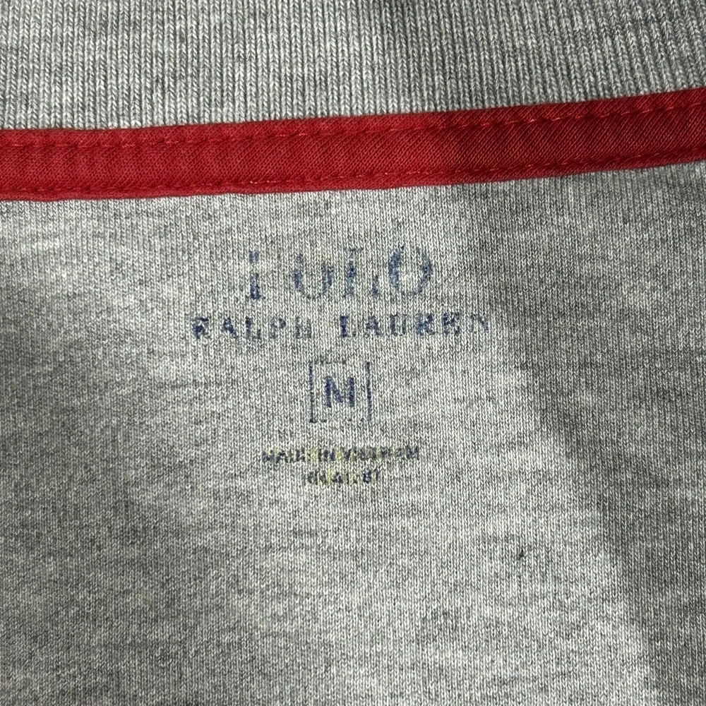 Polo Ralph Lauren Zip Up Track Jacket Grey Navy Blue Strip Men's Medium #3913